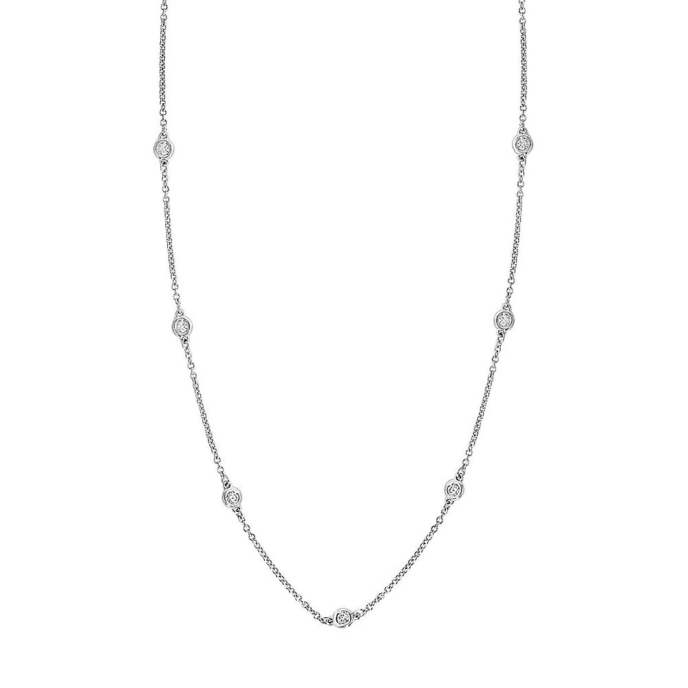 14K White Gold Diamond Necklace