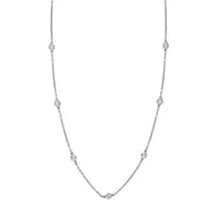 14K White Gold Diamond Necklace