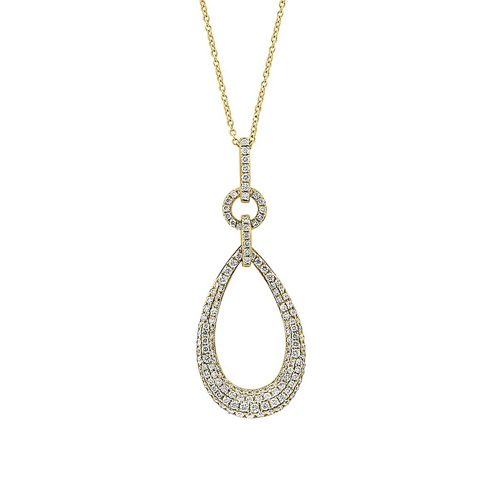 D'Oro 14K Yellow Gold & 1.22 CT. T.W Diamond Pendant Necklace - 18-Inch