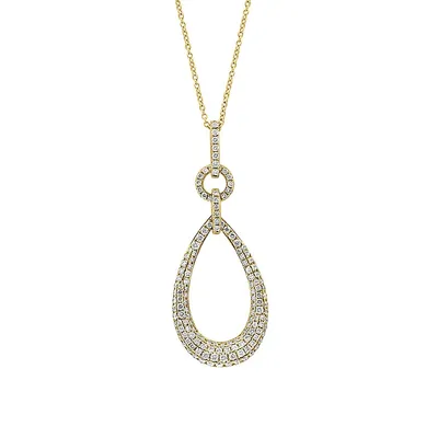 D'Oro 14K Yellow Gold & 1.22 CT. T.W Diamond Pendant Necklace - 18-Inch