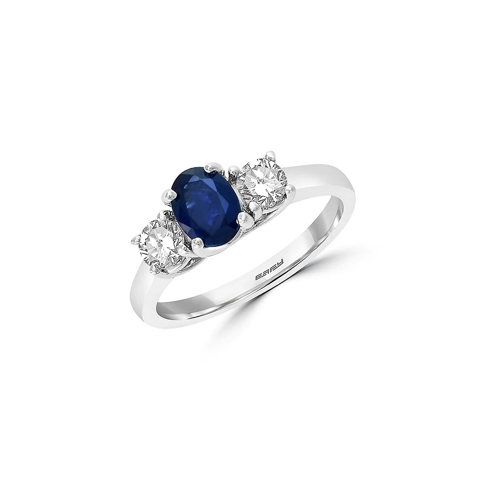 14K White Gold and Two-Tone Sapphire Ring