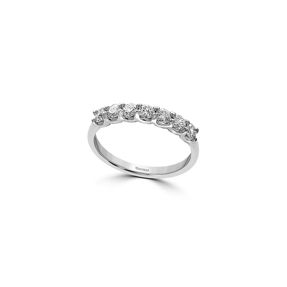 Bague en or blanc 14 ct avec diamant 0,55 ct PT