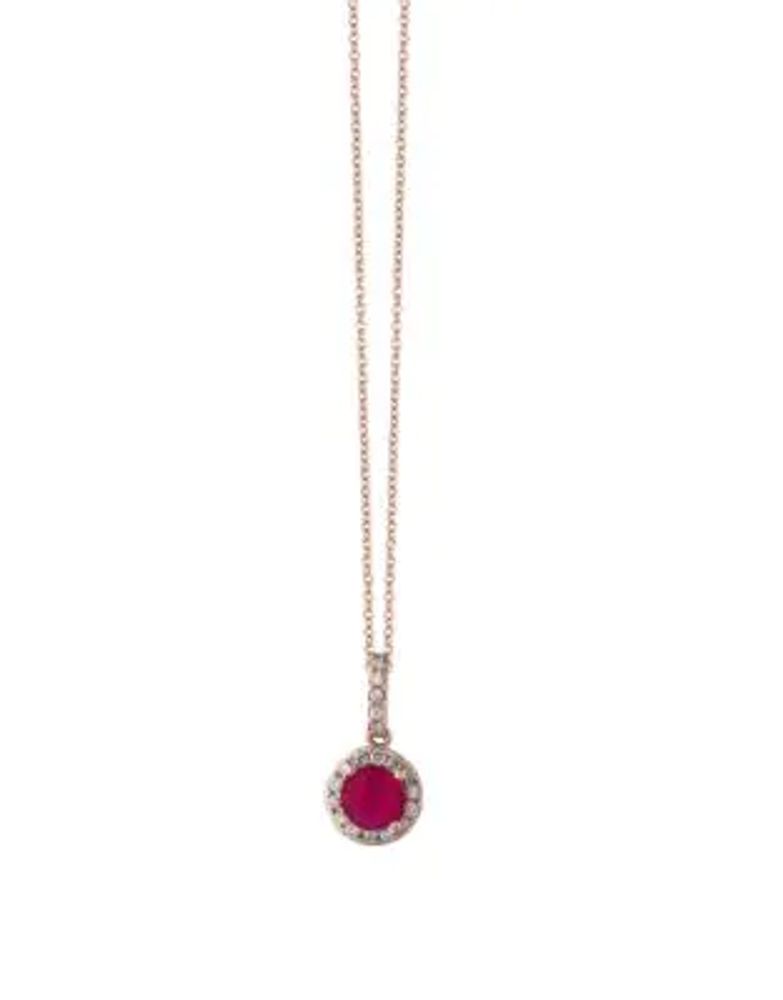 rose gold and ruby necklace