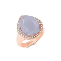 14K Rose Gold, Chalcedony & 0.24 CT. T.W. Diamond Ring