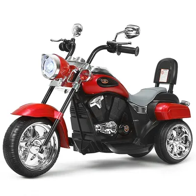 6v Kids Ride On Chopper Motorcycle 3 Wheel Trike With Headlight