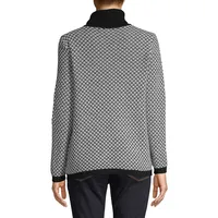 Two-Tone Patterned Turtleneck Sweater