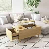 Lift Top Coffee Table With Drawer, Hidden Compartment