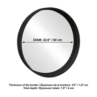 Round Wall Mirror, 23.6" Diameter