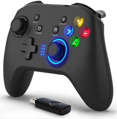 Bluetooth Gaming Controller For Pc Windows 7 8 10/nintendo Switch/android 4.0 Up/ios, Wireless Gamepad Joystick With 6-axis Gyro Motion Control, Dual Vibration, M Buttons, Turbo Function