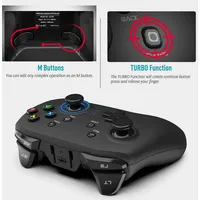 Bluetooth Gaming Controller For Pc Windows 7 8 10/nintendo Switch/android 4.0 Up/ios, Wired Gamepad Joystick With 6-axis Gyro Motion Control, Dual Vibration, M Buttons, Turbo Function