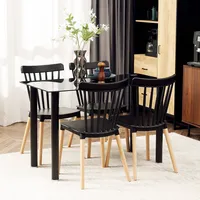 4 Pieces Dining Chairs Set, Kitchen Chair With Wooden Legs