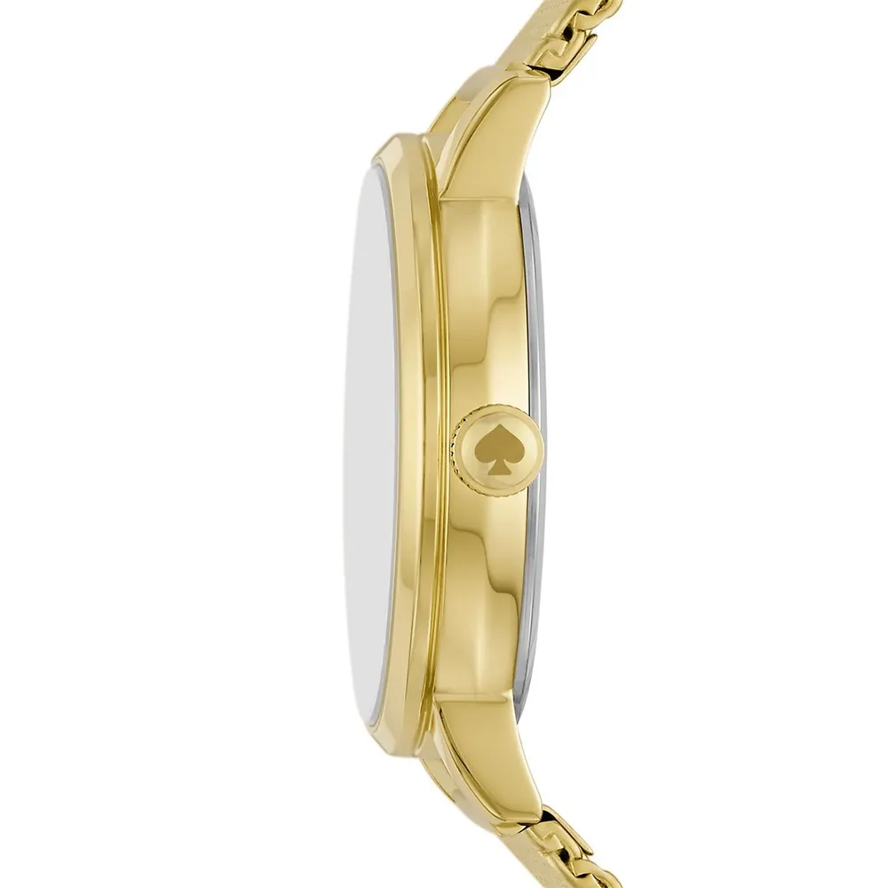 New York Women's Metro Three-hand, Gold-tone Stainless Steel Watch