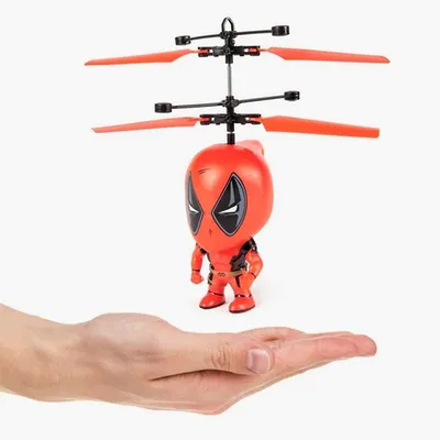 Marvel Licensed Deadpool 3.5 Inch Flying Figure Ir Ufo Big Head Helicopter