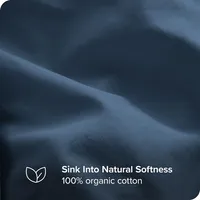 Organic Cotton Duvet Cover Set - Crisp Percale Weave Lightweight & Breathable