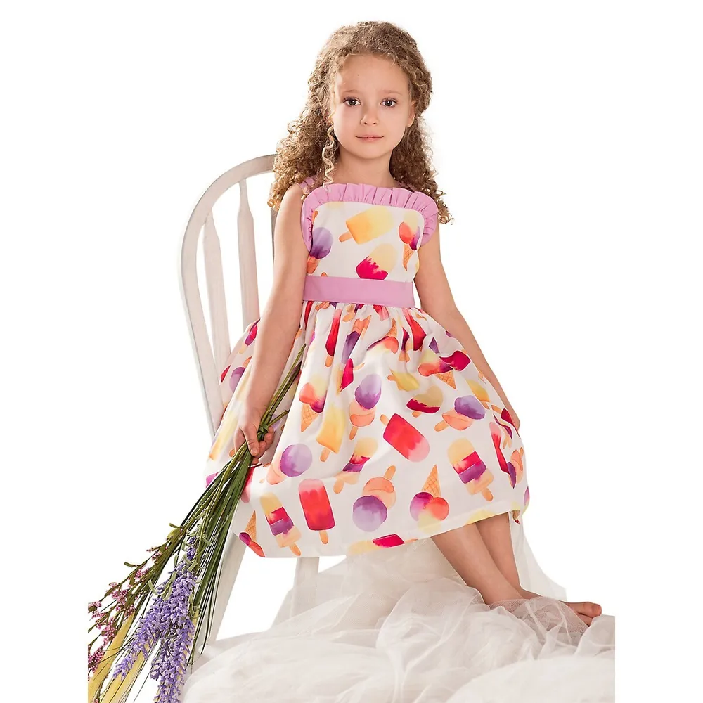 ​Girl's Ice Cream Print Sleeveless Dress