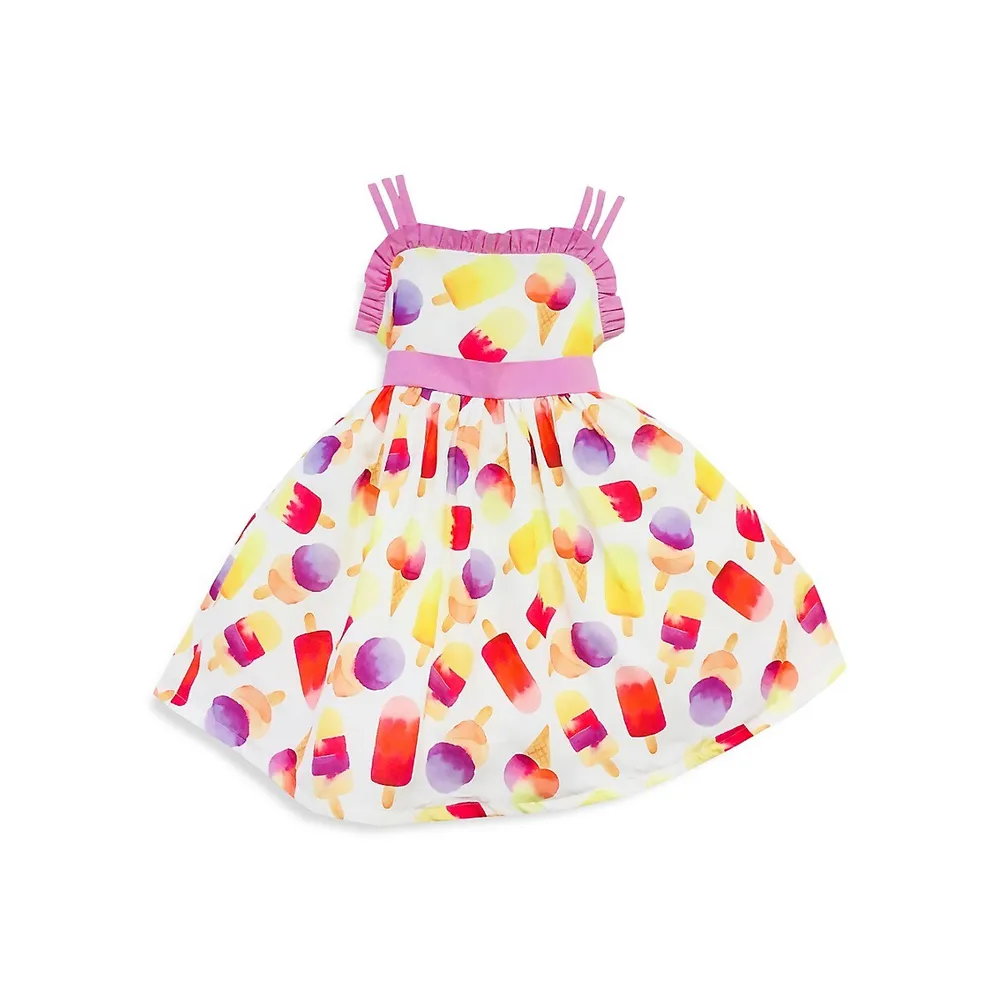 ​Girl's Ice Cream Print Sleeveless Dress