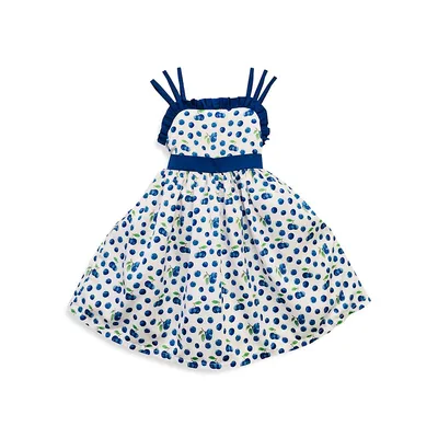 Little Girl's Blueberry-Print Dress