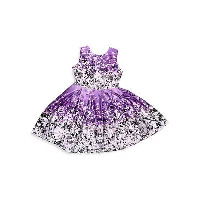 Girl's Floral Fit-&-Flare Dress