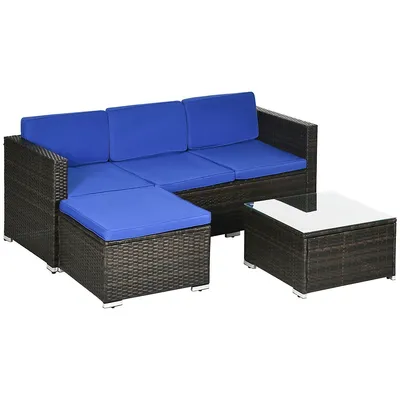 Patio Furniture W/ Sof Cushions, Corner Sofa Sets