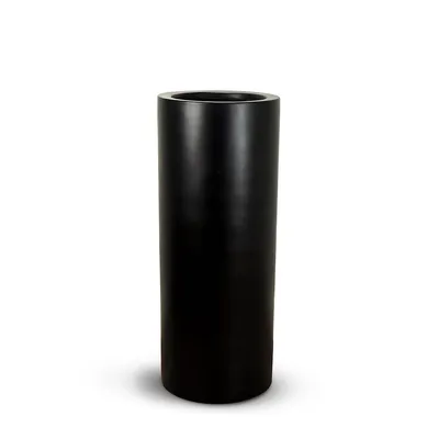 Cylinder Planter In Black Matte 36 In. Height