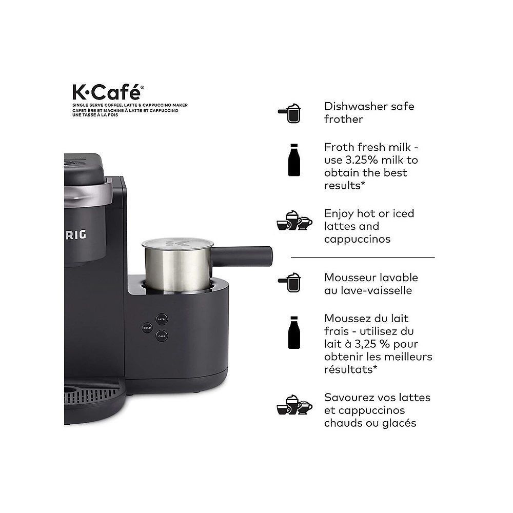 K-Café Brewer Coffee, Latte and Cappuccino Maker with Milk Frother 5000370440