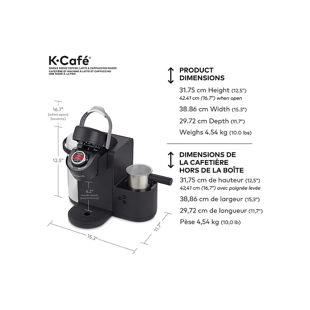 K-Café Brewer Coffee, Latte and Cappuccino Maker with Milk Frother 5000370440