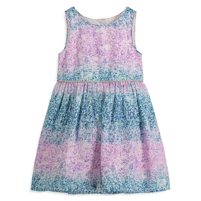 Little Girl's Sparkle Ombré Fit-&-Flare Dress