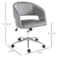 Velvet Open Back Desk Office Chair