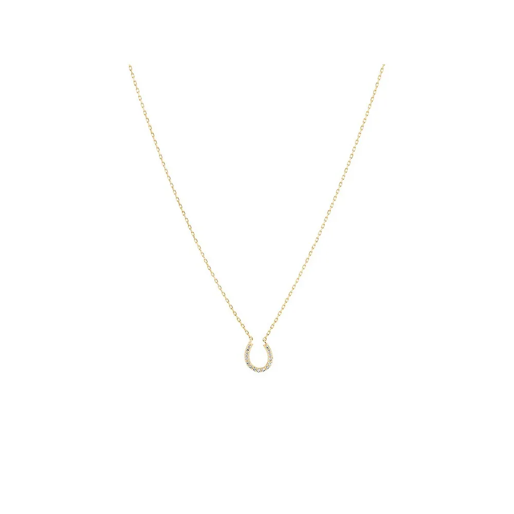 Horseshoe Necklace With 0.10 Carat Tw Of Diamonds In 10kt Yellow Gold