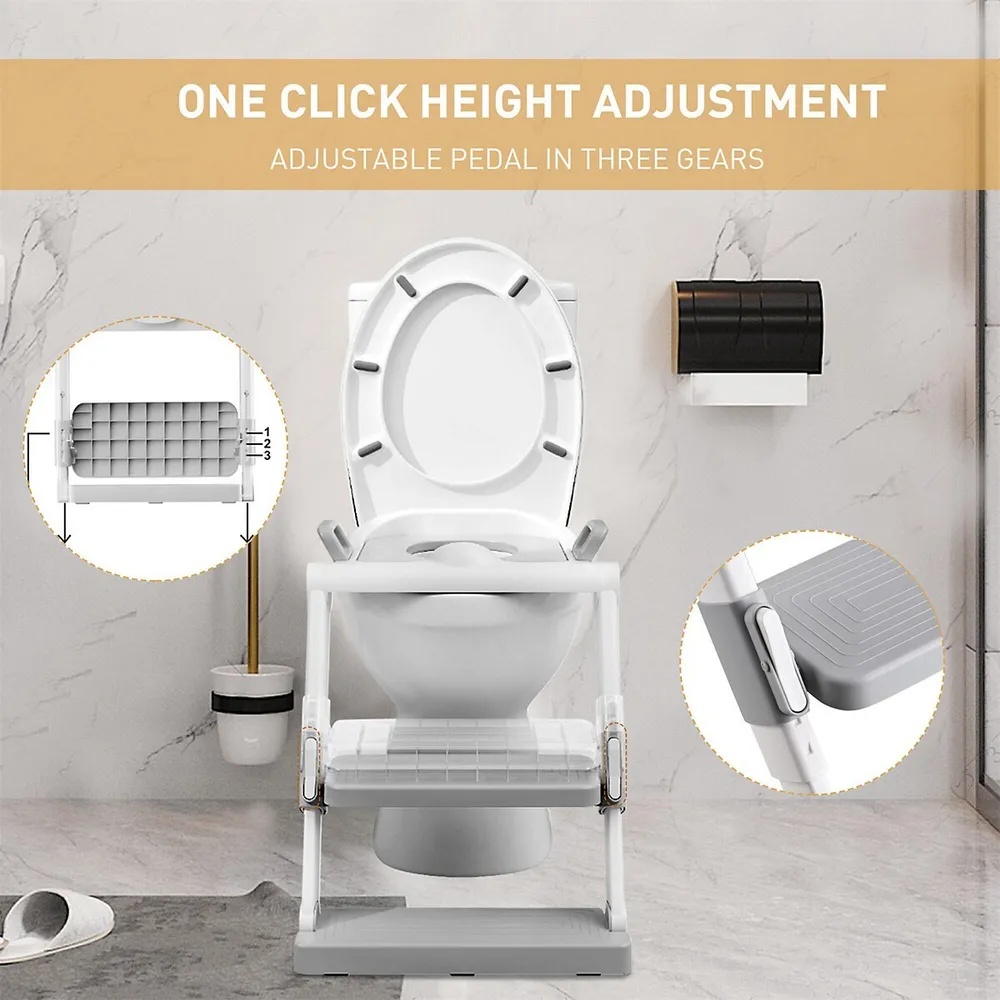 Foldable Potty Training Toilet Seat w/ Step Stool Ladder