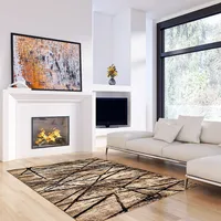 Ceyla Abstract Striped Soft Indoor Area Rug