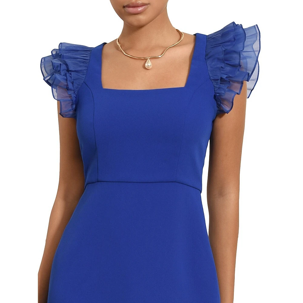 Claudia Organza Ruffle Bodycon Mini Dress