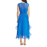 Robe midi à volants en cascade Rosalie