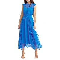 Robe midi à volants en cascade Rosalie