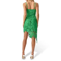 Monica Asymmetrical Crochet Lace Dress