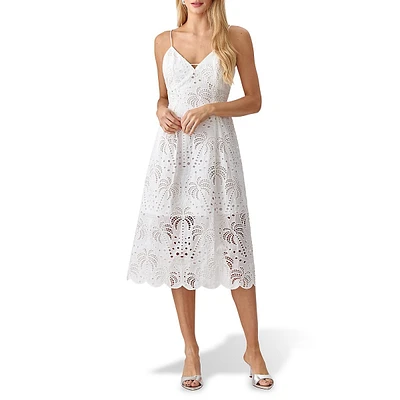 Krista Cotton Eyelet Midi Dress