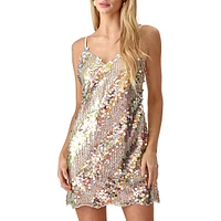 Nicole Sequin Stripe Mini Dress