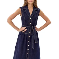 Gloria Belted Denim Midi Shirt Dress