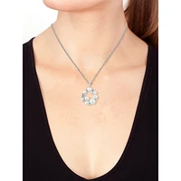 Collier en or blanc 14 ct avec pendentif à perles d'eau douce de 3,5 à 7 mm et à diamants de 0,4 ct (PT)