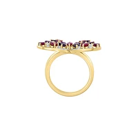 14K Yellow Gold, 0.15 CT. T.W. & Multi-Stone Butterfly Ring