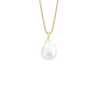 Goldplated Sterling Silver & 14.5MM Freshwater Pearl Pendant Necklace