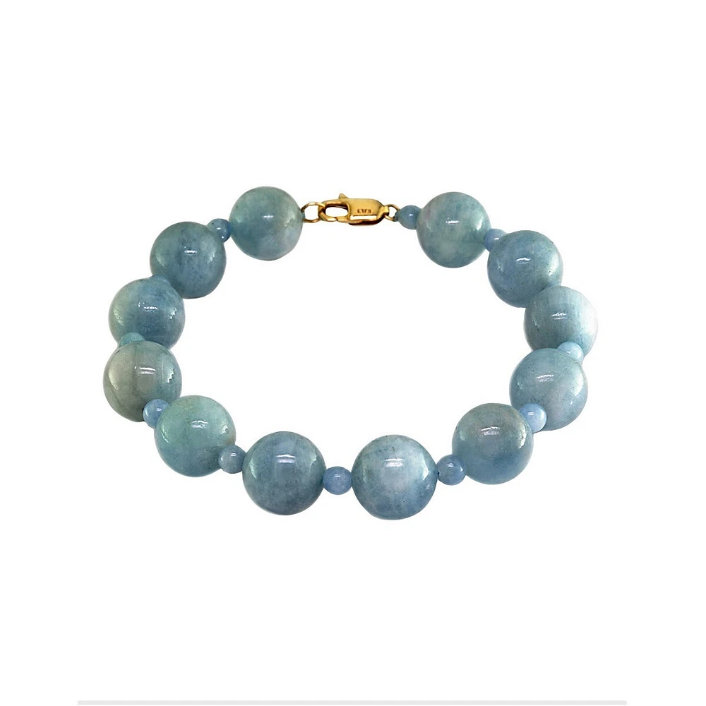 14K Yellow Gold Aquamarine Bracelet