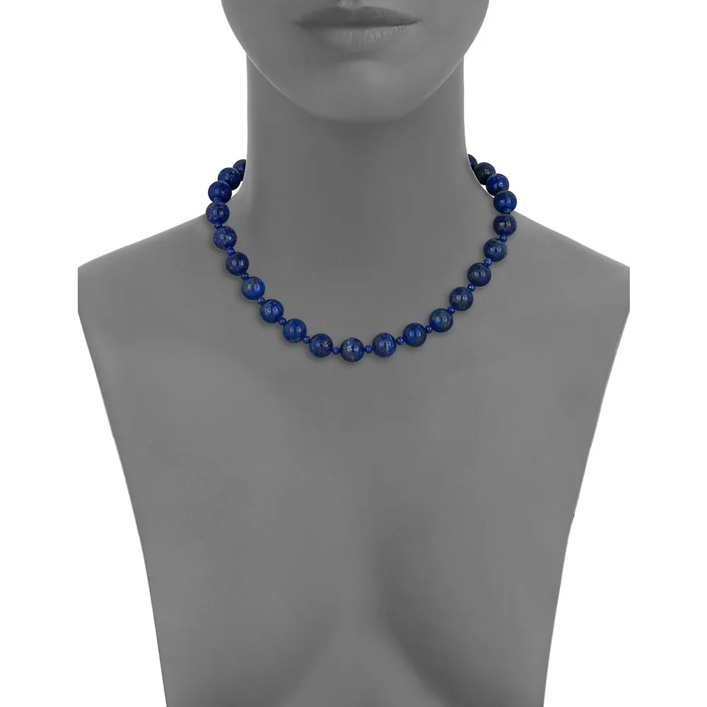 14K Yellow Gold Lapis Lazuli Necklace