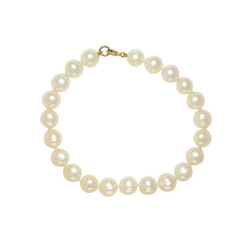 Bracelet de perles en or jaune 14 K