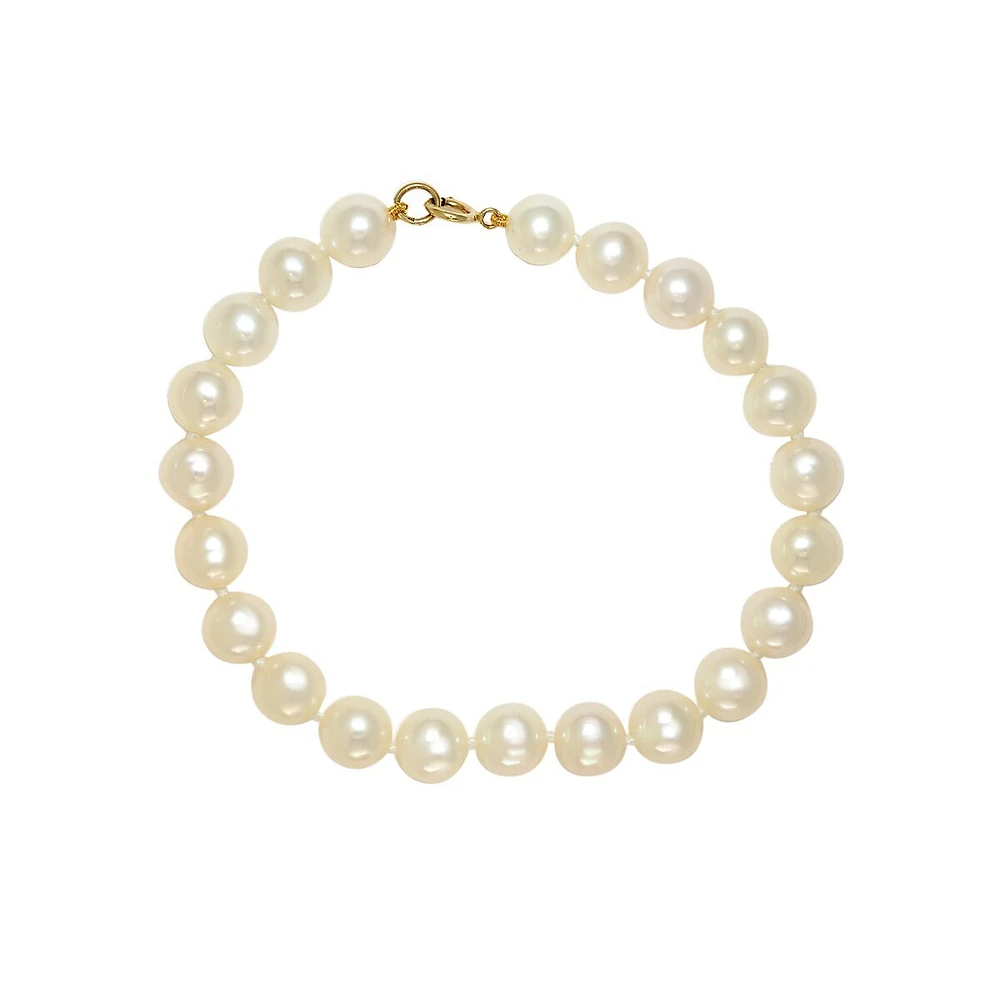 14K Yellow Gold Pearl Bracelet