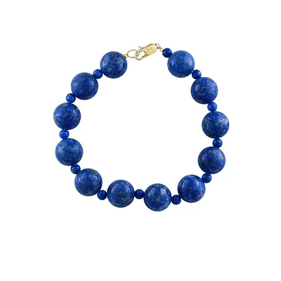 14K Yellow Gold Lapis Lazuli Bracelet
