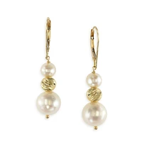 14K Yellow Gold Freshwater Pearl Drop Earrings