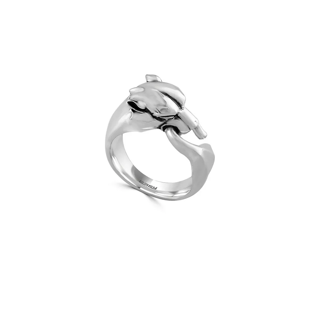 Men's Sterling Silver Panther Ring