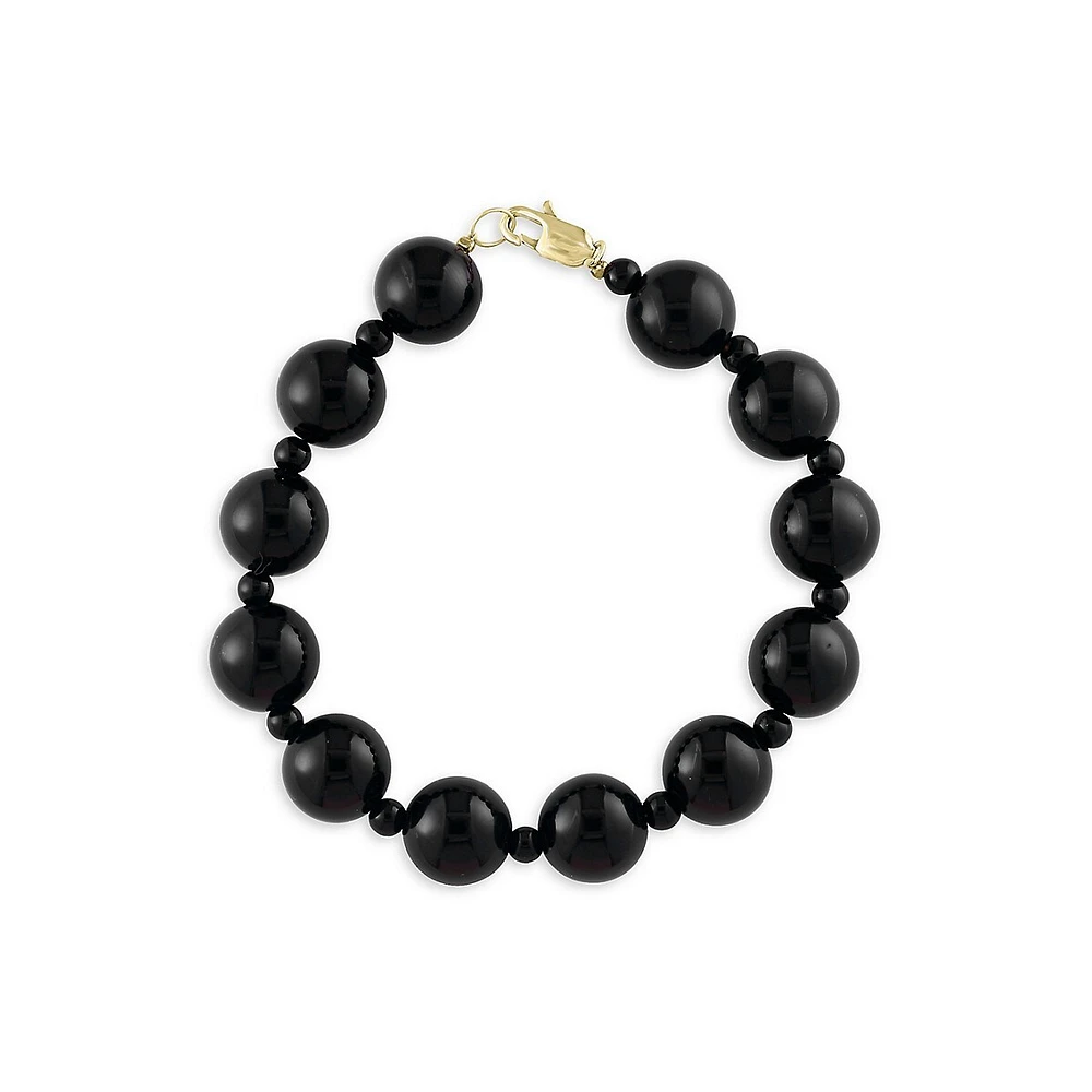 Bracelet en or jaune 14 ct avec onyx