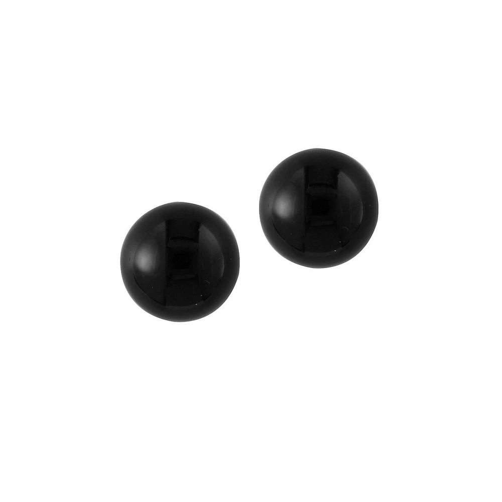 Boucles d'oreilles en or jaune 14 ct et onyx